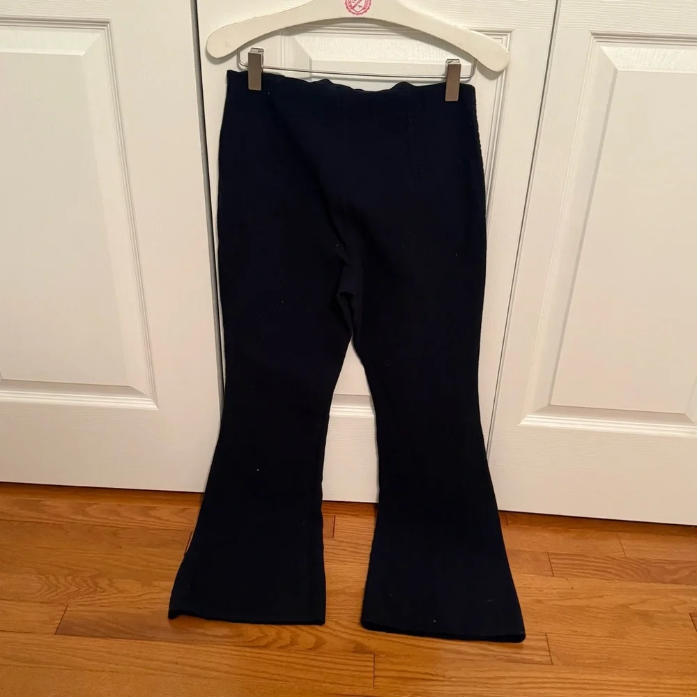 Michael Kors Collection Boiled Wool Flare Leg/Bootcut Pants in Navy - Picture 3 of 4